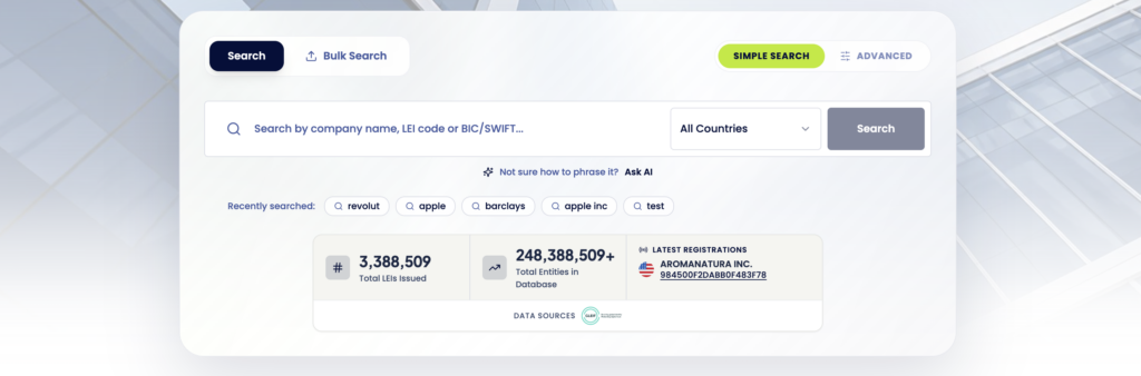 lei search dashboard